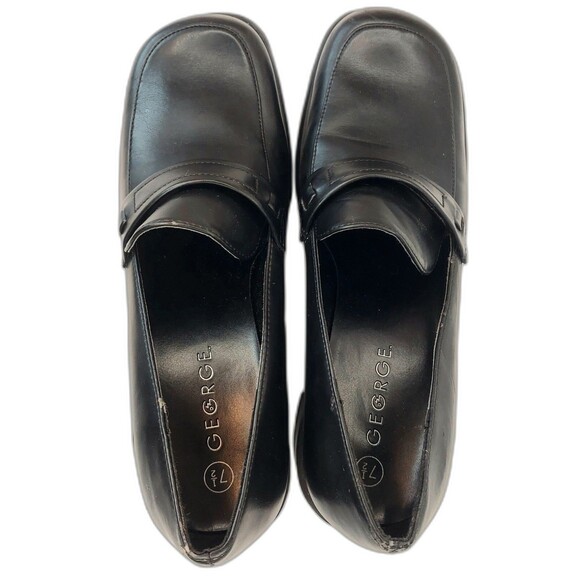 Women's George Black Faux Leather Jessica 2" Block Heel School Shoes Sz 7.5 - Picture 6 of 11